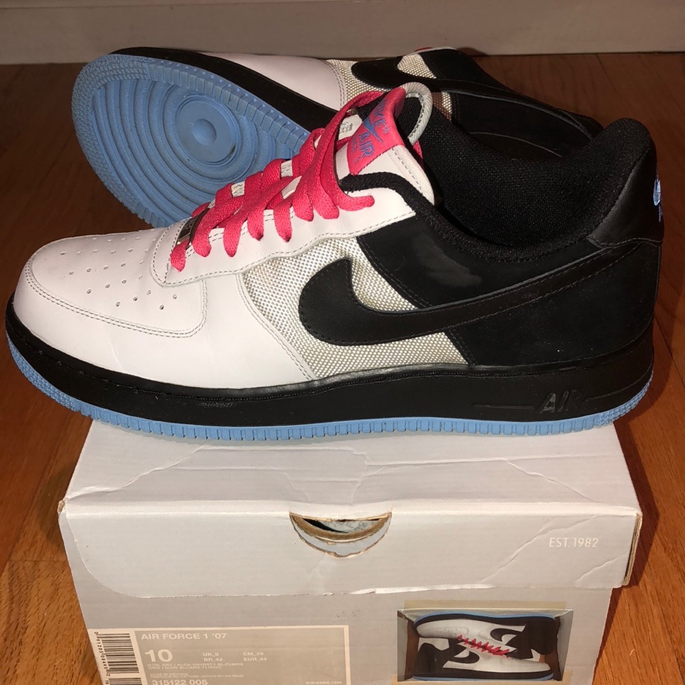 Nike Air Force 1 ‘07-Grey/University Blue/Flamingo